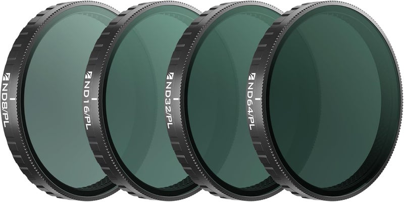 FreeWell مجموعة فلاتر مستقطبة ND8/PL، ND16/PL، ND32/PL، ND64/PL لكاميرا DJl Osmo Action 6 - أساسية للتصوير في ضوء النهار وزيادة الوضوح - Image 1